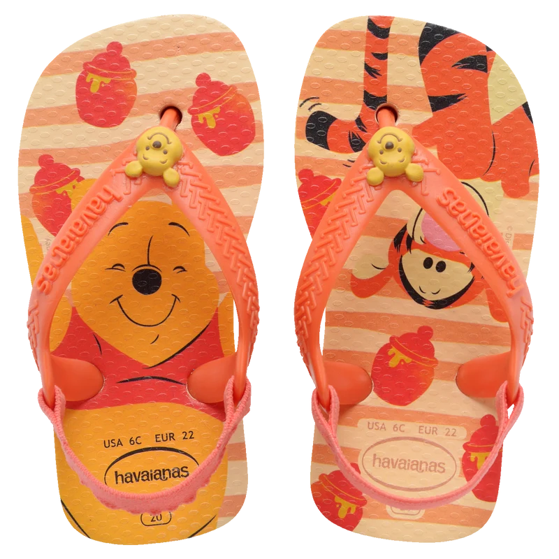 Chinelo Havaianas Baby Disney Classicos Ursinho Pooh Creme / 19/20 - Havaianas
