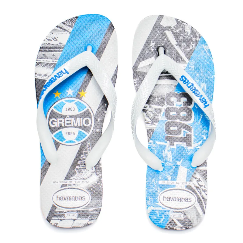 Chinelo Masculino Havaianas Times Grêmio Branco/Azul - 37 - Havaianas