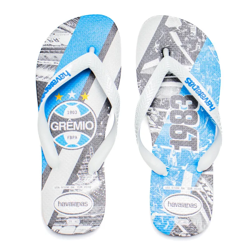 Chinelo Masculino Havaianas Times Grêmio Branco/Azul - 43 - Havaianas