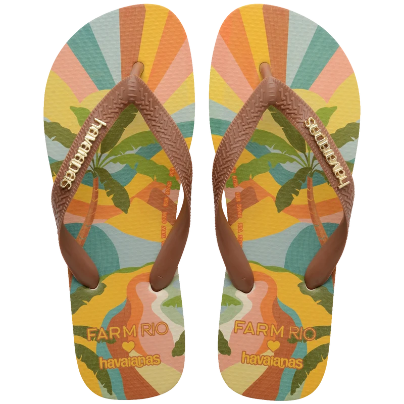 Chinelo Havaianas Farm Paisagem Carioca FERRUGEM / 35/36 - Havaianas