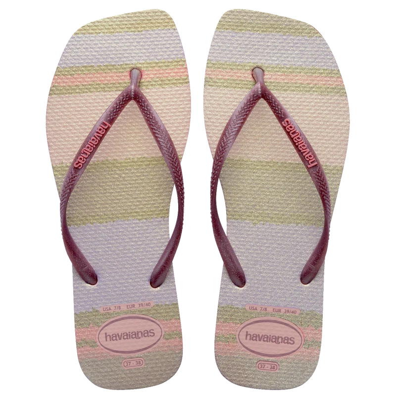 Chinelo Havaianas Slim Square Palette Glow ROSA BALLET / 33/34 - Havaianas