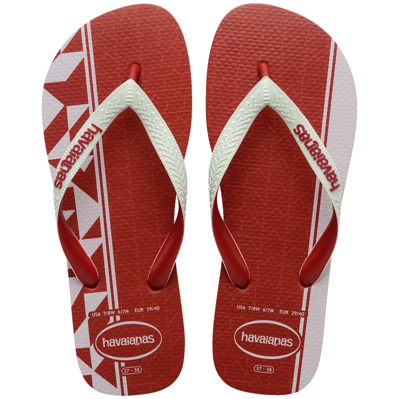 Chinelo Havaianas Top Nações Canadá Vermelho Hibisco / 45/46 - Havaianas