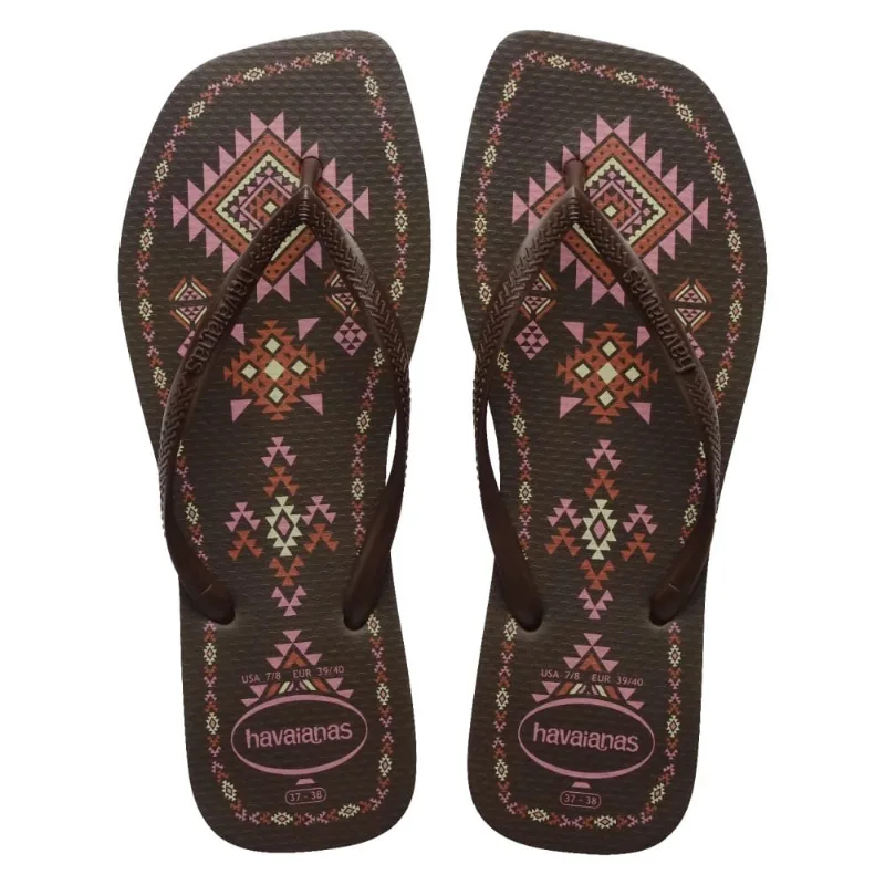 Chinelo Havaianas Slim Square Spirit Feminino Marrom 37