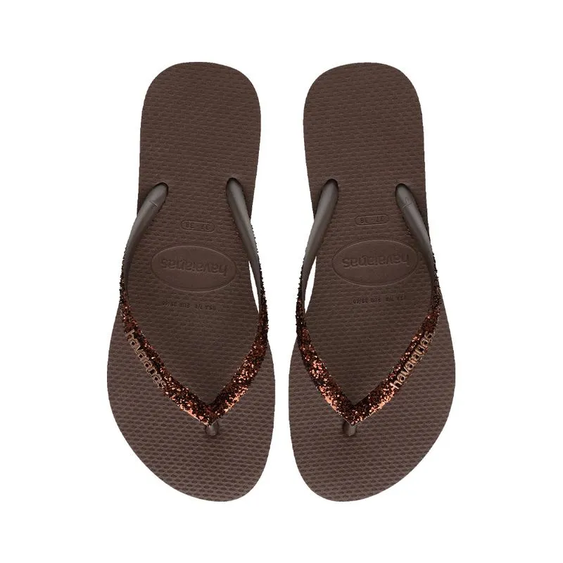Chinela Havaianas Slim Glitter II Talle: 42-43 - Color: Marrón