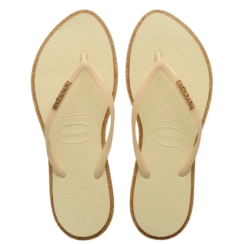 Chinelo Havaianas Slim Point Feminino Dourado 39