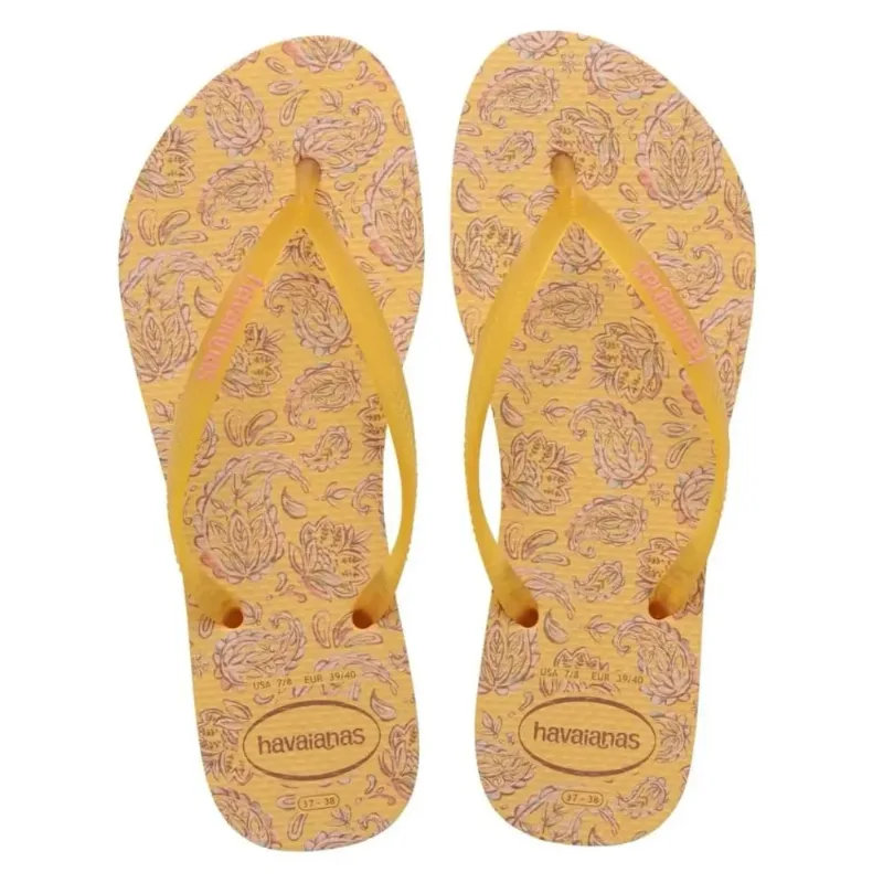 Chinelo Havaianas Slim Daydream Feminino Amarelo 37