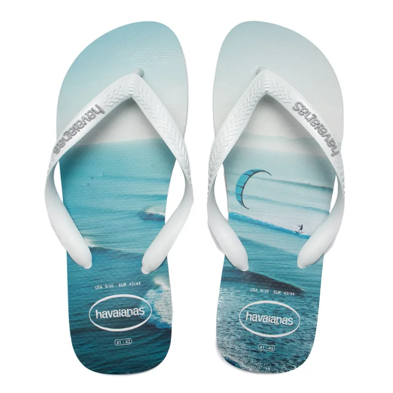 Chinelo Masculino Havaianas Top Surfer Casual Branco/Azul - 45 - Havaianas