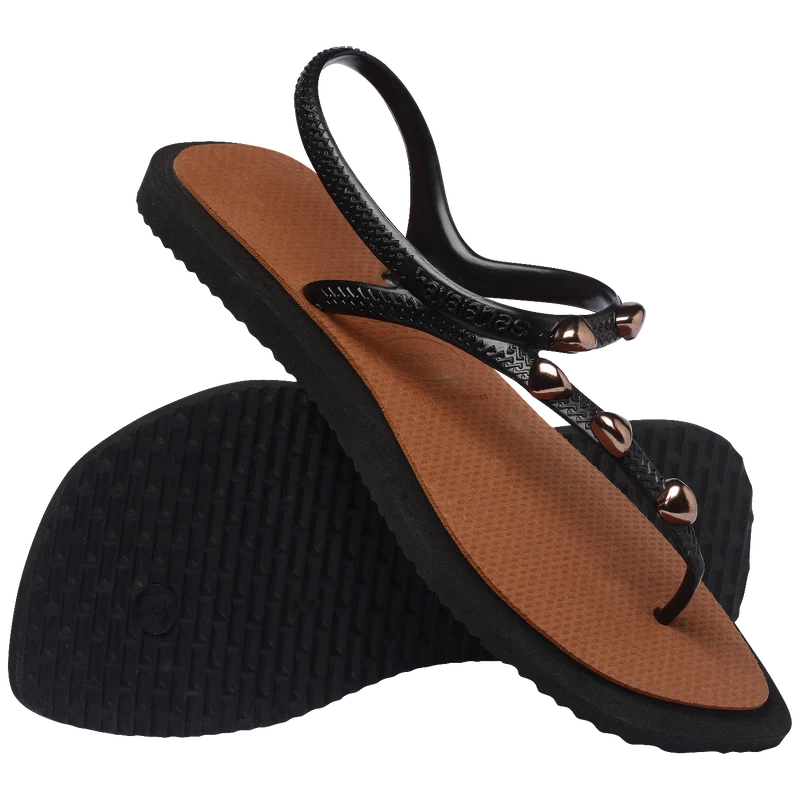 Rasteirinha Havaianas Flash Fusion Preto/Ferrugem / 35/36 - Havaianas