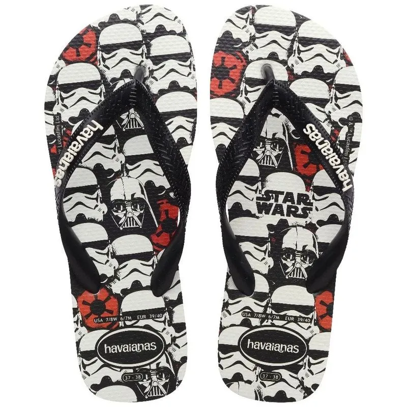 Sandália Havaianas Star Wars Branco e Preto 45-46