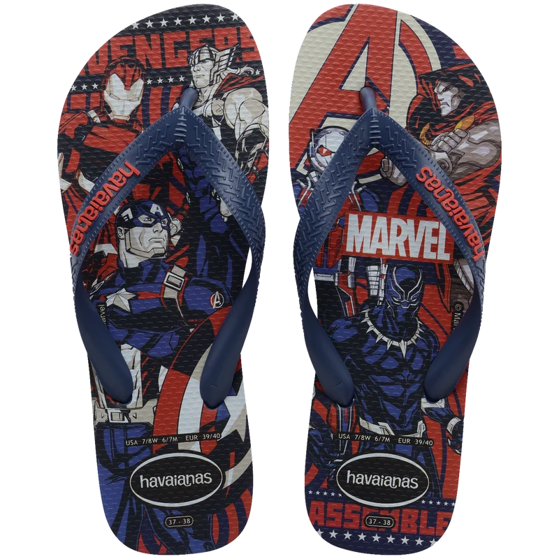 Chinelo Havaianas Top Marvel Classicos Vingadores AZUL INDIGO / 45/46 - Havaianas