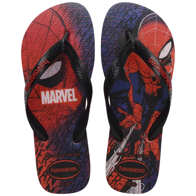 Chinelo Havaianas Top Marvel Classicos Homem-Aranha Vermelho Hibisco / 45/46 - Havaianas