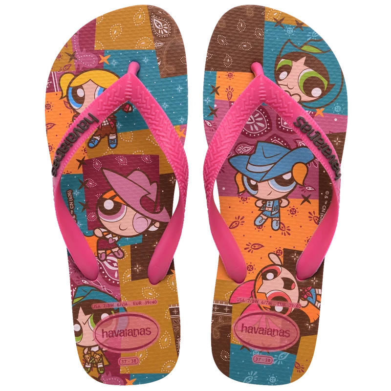 Chinelo Havaianas Top Clássicos Warner Meninas Super Poderosas ROSA FLUX / 43/44 - Havaianas