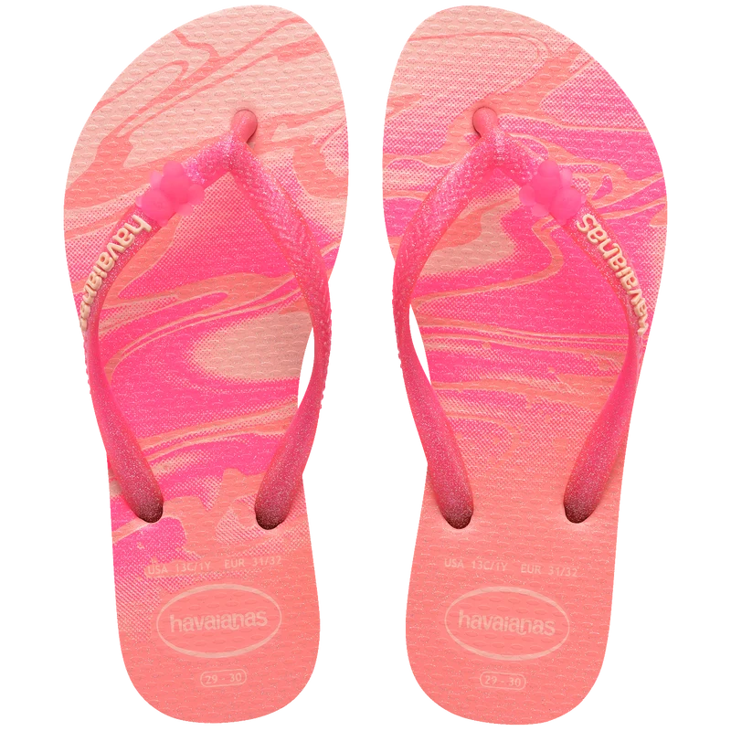 Chinelo Havaianas Infantil Slim Glitter II MANGA ROSA / 27/28 - Havaianas