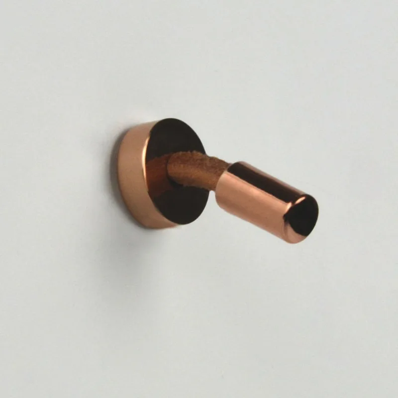 Puxador Ponto Oslo Rosê com Couro Zen Design ZP5719C.L00