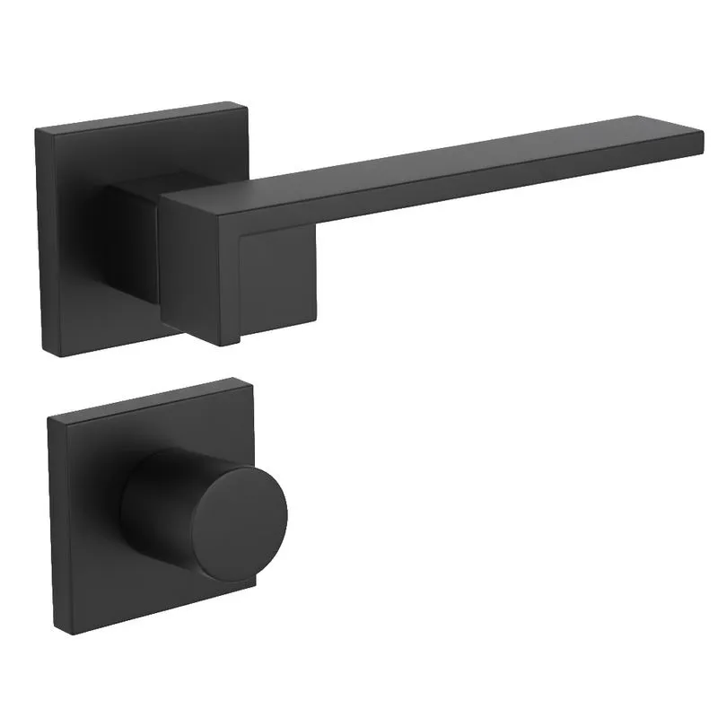 Maçaneta Banheiro Quadrado Preto Break Zen