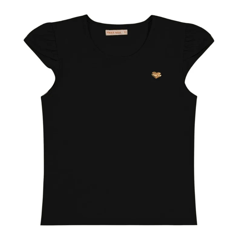 Blusa Infantil Feminina Cotton Leve Trick Nick Preto 4