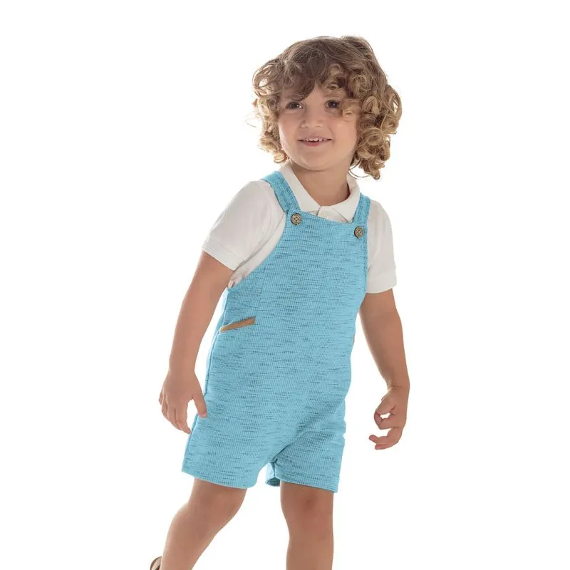 Jardineira Infantil Masculina Trick Nick Azul 3