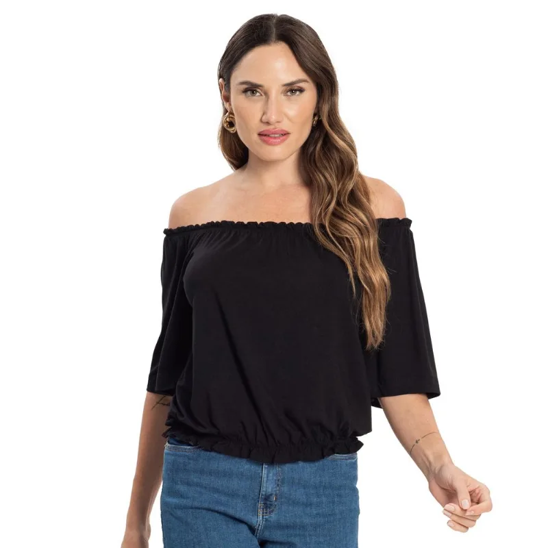 Blusa Feminina Ciganinha Infinita Cor Preto GG
