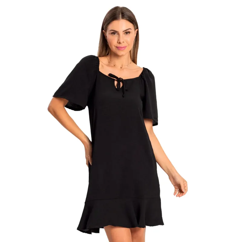Vestido Feminino Rovitex Curto Air Flow Preto - GG