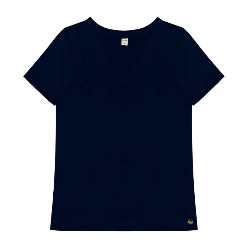 Blusa Feminina Malha Delicate Básica Rovitex Azul M