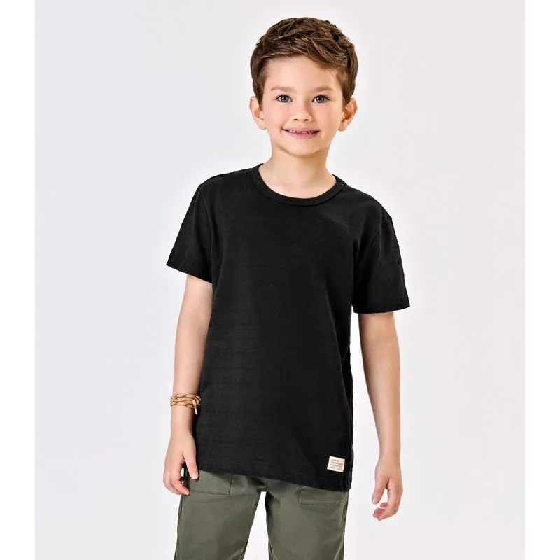 Camiseta Infantil Masculina Meia Malha Trick Nick Preto 10