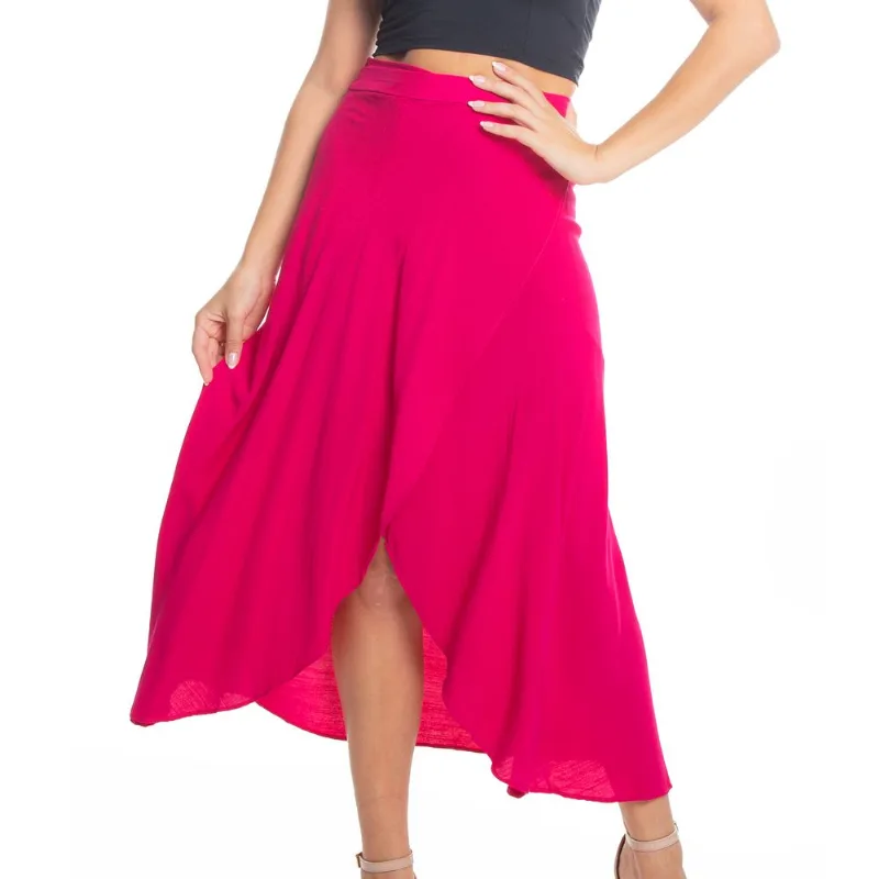 Saia Midi Amarração Envelope Select Rosa UN