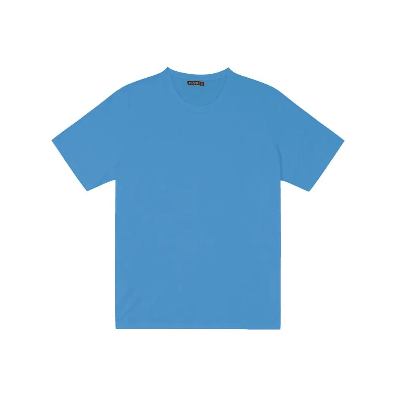 Camiseta Plus Size Meia Malha Maquinetada Diametro Azul Plus G2