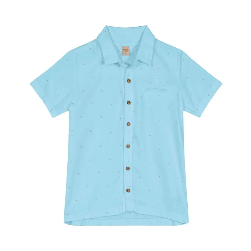 Camisa Infantil Masculina Viscose Dobby Trick Nick Azul 6