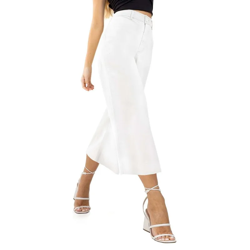 Calça Feminina Wide Leg Sarja Endless Branco 40