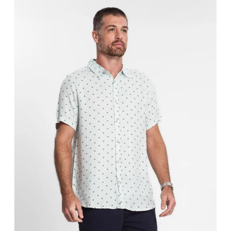 Camisa Masculina Em Viscose Estampada Diametro Verde M