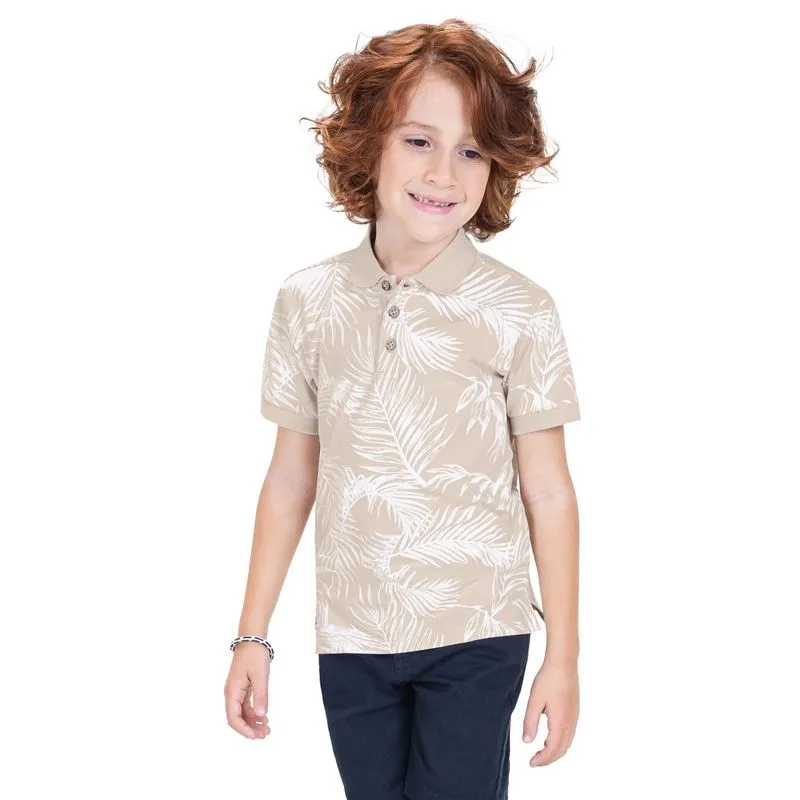 Polo Infantil Em Cotton Trick Nick Bege 10