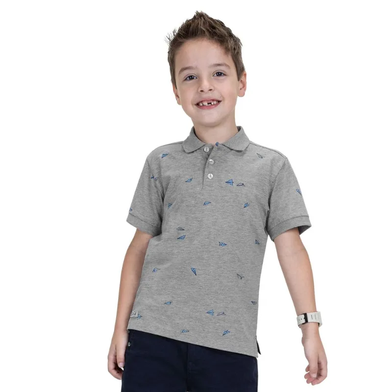 Camisa Polo Infantil Masculina Cotton Trick Nick Cinza 8