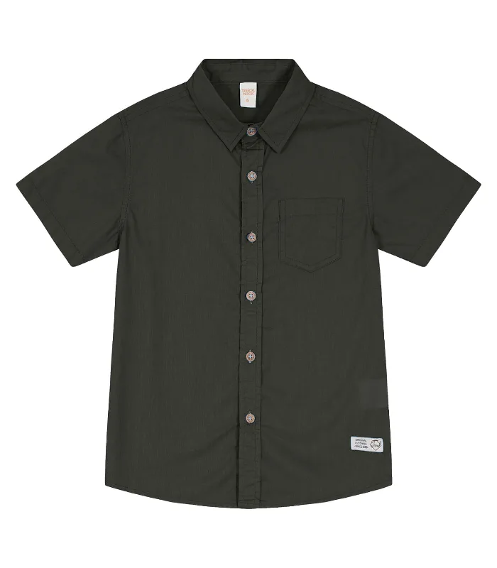 Camisa Juvenil Masculina Em Popeline Trick Nick Verde 4