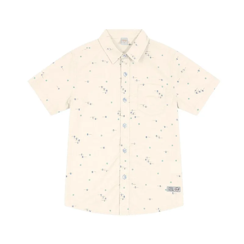 Camisa Infantil Masculina Estampada Trick Nick Bege 6