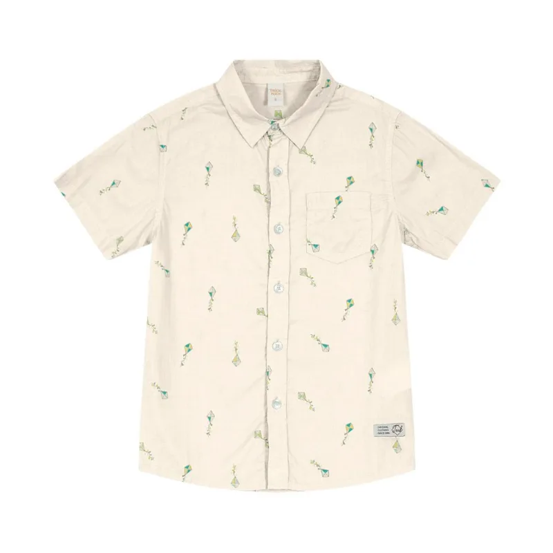 Camisa Infantil Masculina Balões Trick Nick Bege 8
