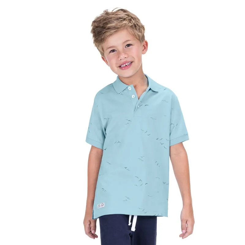 Polo Infantil Em Cotton Trick Nick Azul 10