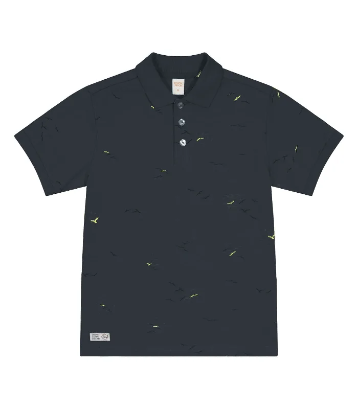 Camisa Polo Infantil Em Cotton Trick Nick Cinza 14