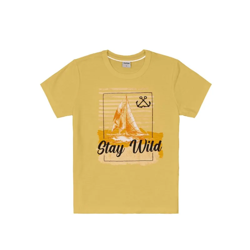 Camiseta Infantil Masculina Barquinho Rovitex Kids Amarelo 2