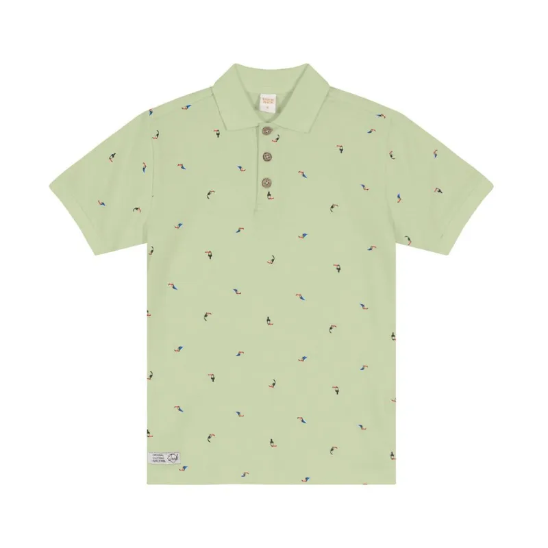 Camisa Polo Infantil Em Cotton Trick Nick Verde 10
