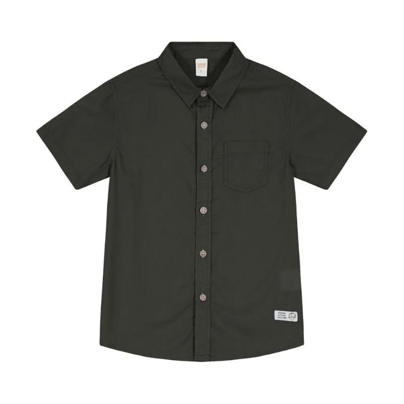Camisa Juvenil Masculina Em Popeline Trick Nick Verde 10