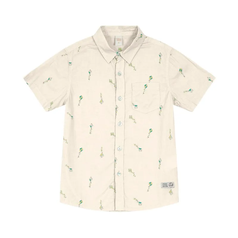 Camisa Infantil Masculina Balões Trick Nick Bege 2