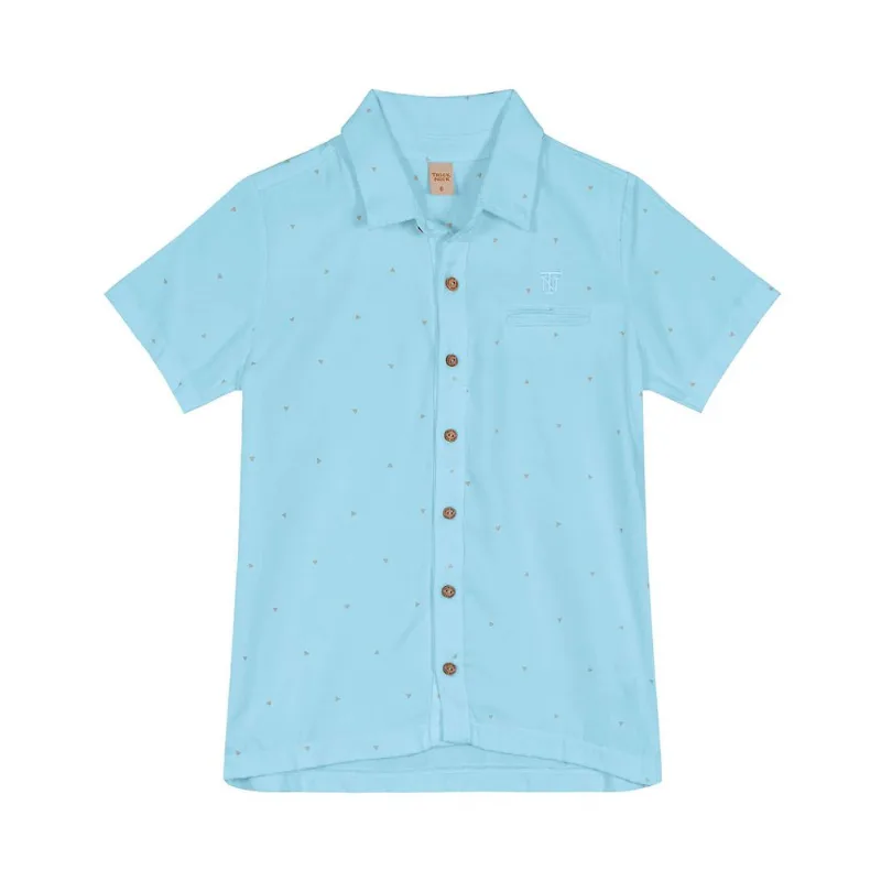 Camisa Juvenil Masculina Viscose Dobby Trick Nick Azul 10