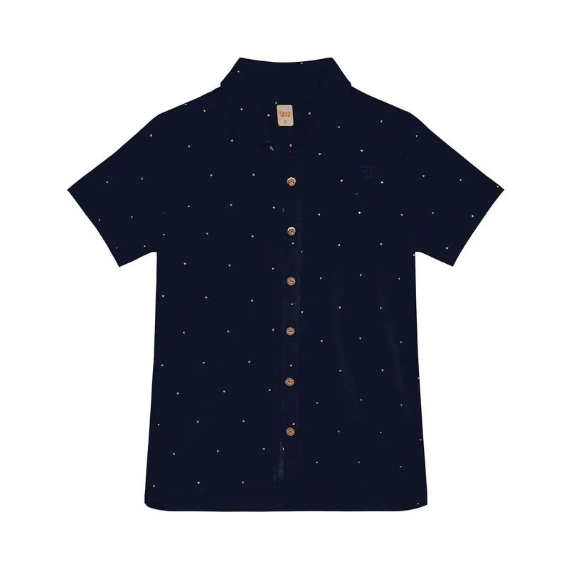 Camisa Infantil Masculina Viscose Dobby Trick Nick Azul 12