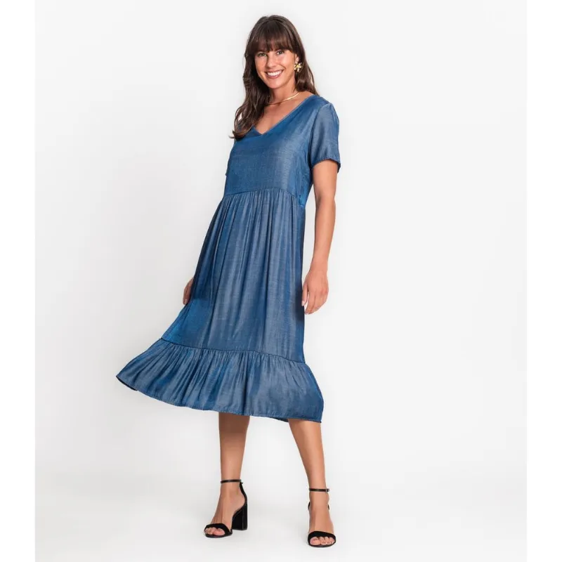 Vestido Midi Feminino Rovitex Azul G