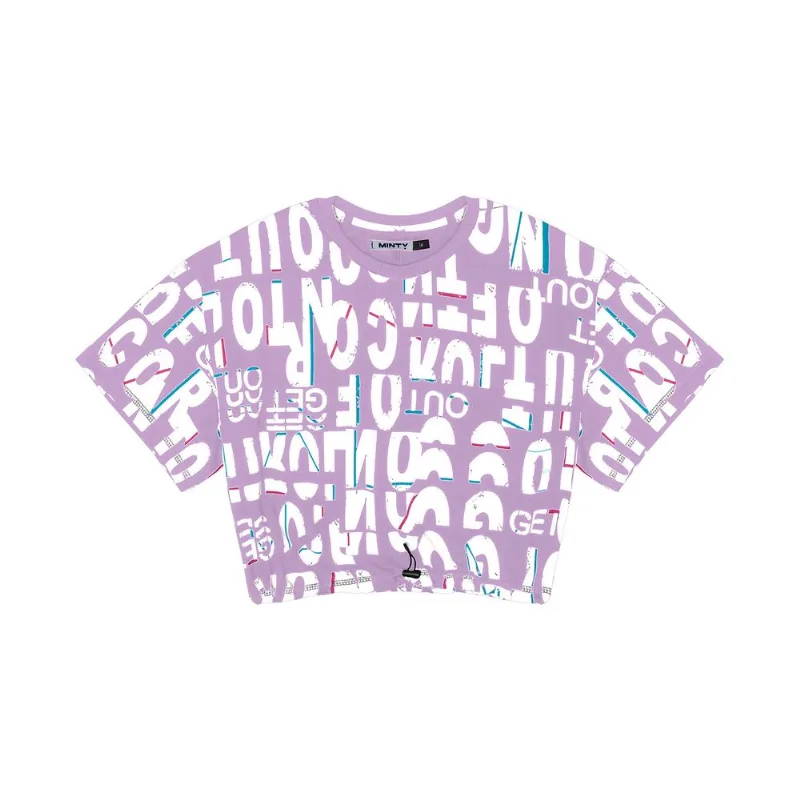 Blusa Cropped Juvenil Estampada Minty Roxo 14