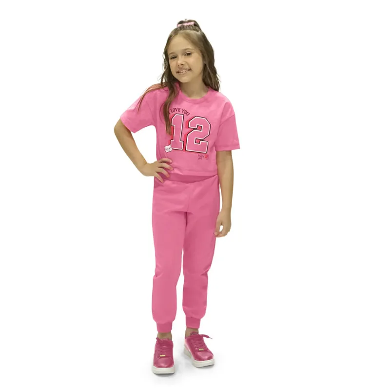 Conjunto Juvenil Rovitex Moletinho Rosa Neon - 16