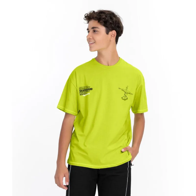 Camiseta Juvenil Masculina Em Meia Malha Minty Verde 16