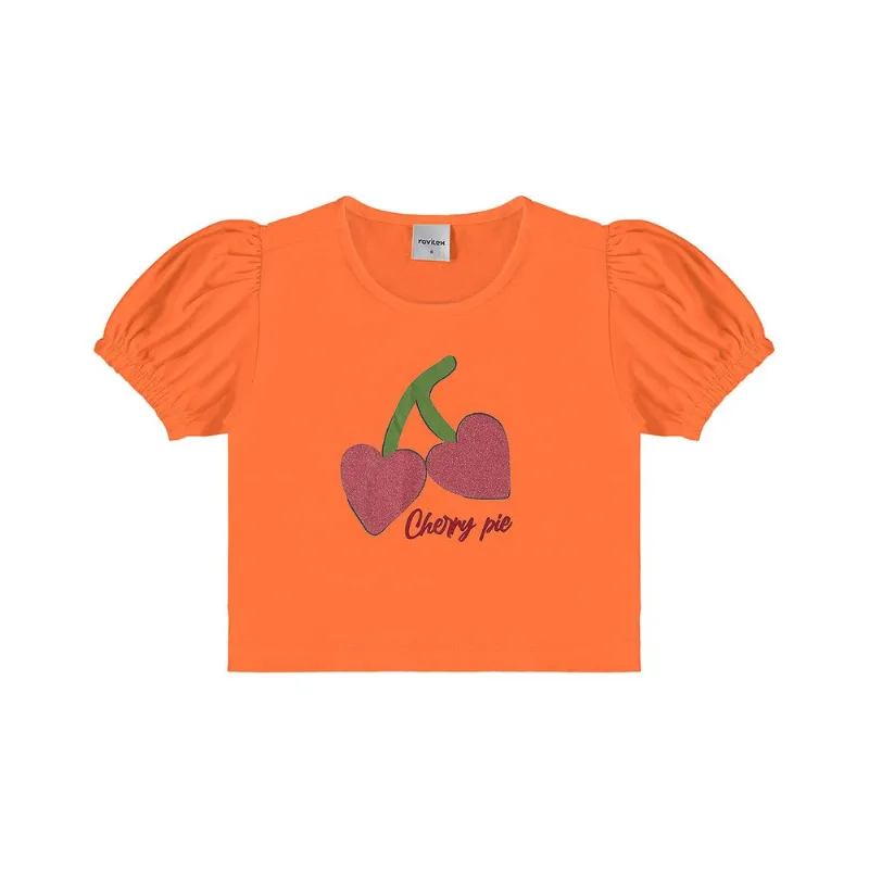 Blusa Infantil Feminina Cherry Rovi Kids Laranja 4