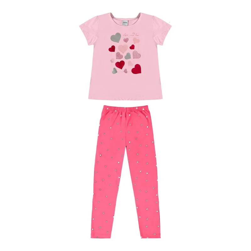 Conjunto Infantil Blusa Com Legging Rovi Kids Rosa 10