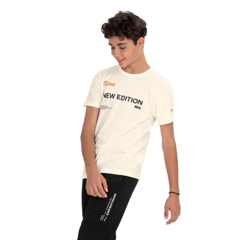 Camiseta Juvenil Masculina New Edition Minty Bege 12